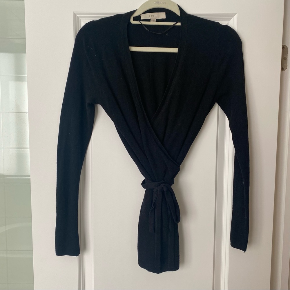 LOFT wrap knit sweater